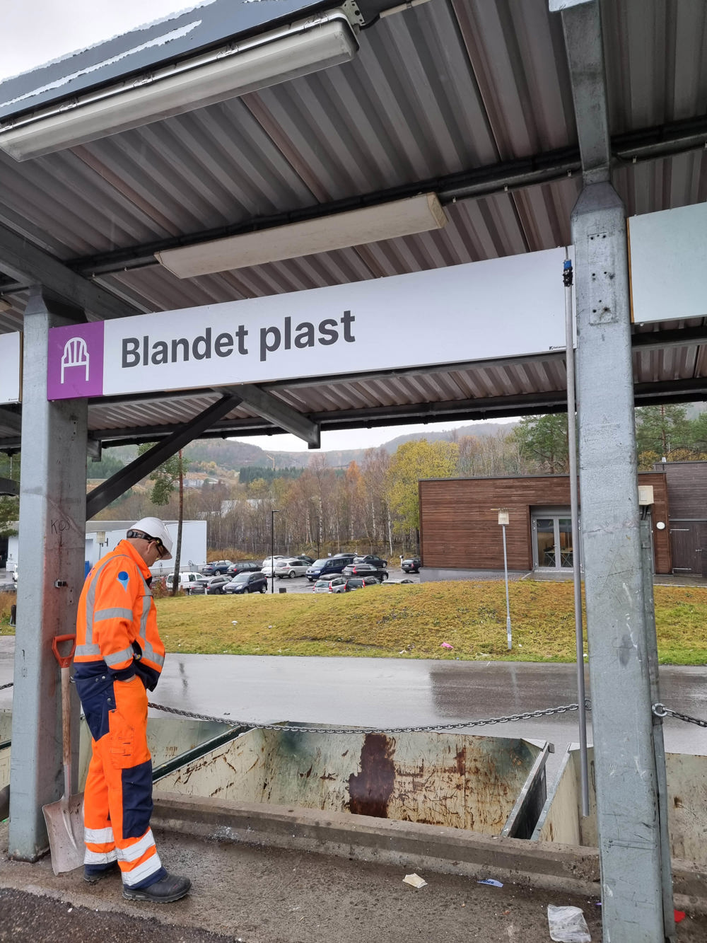Fraksjonen blandet plastemballasje på gjenvinningsstasjon