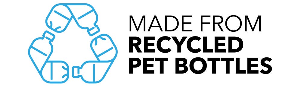 Logo: Laget av resirkulerte pet-flasker