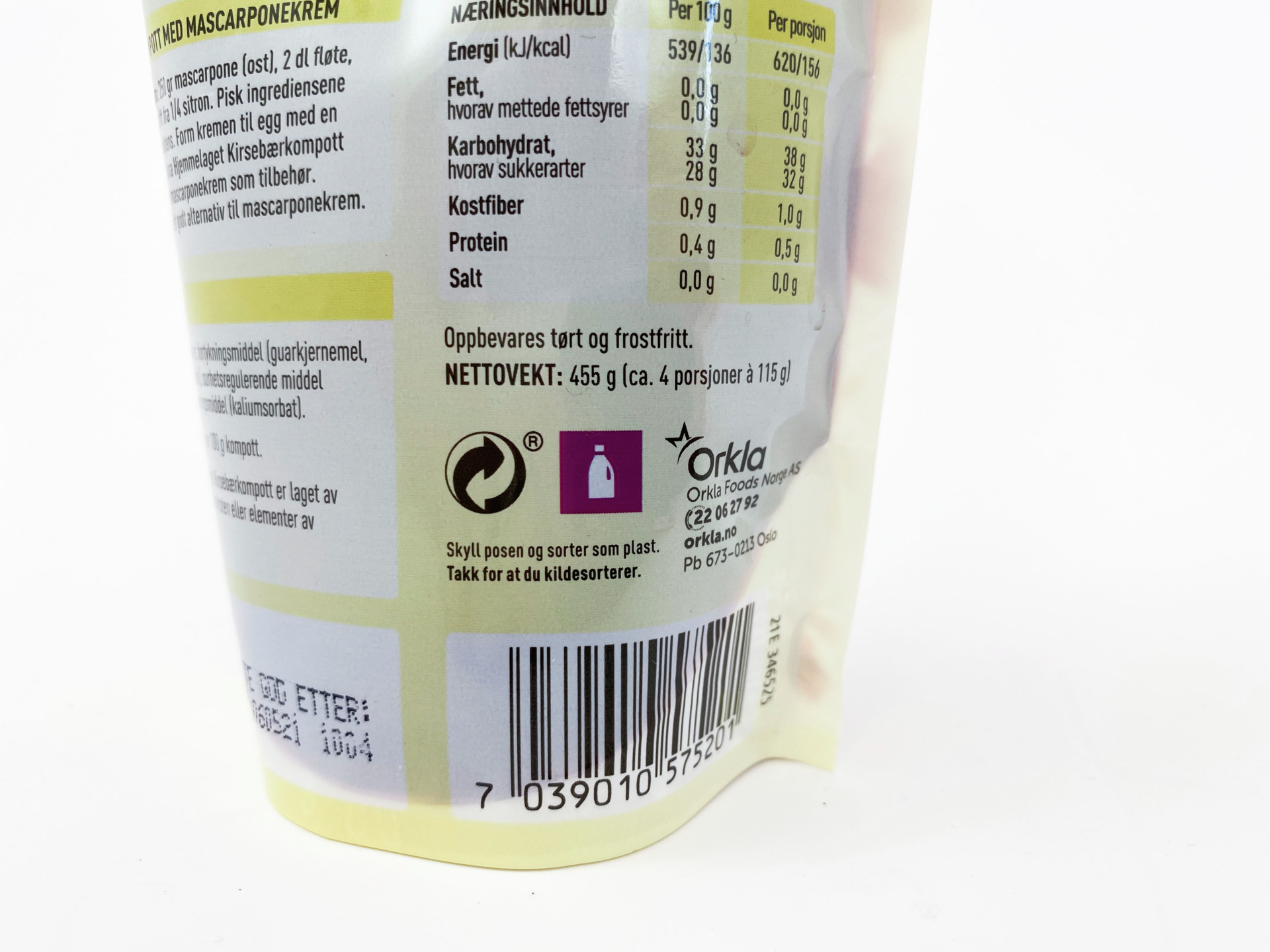 Nora Kirsebarkompott GPN 02049 1920 Foto Grønt Punkt Norge