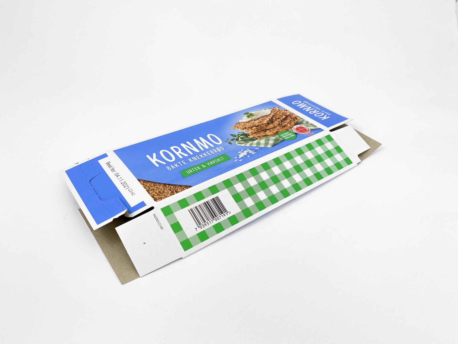 Kornmo Bakte Knekkebrod GPN 02055 1920 Foto Grønt Punkt Norge