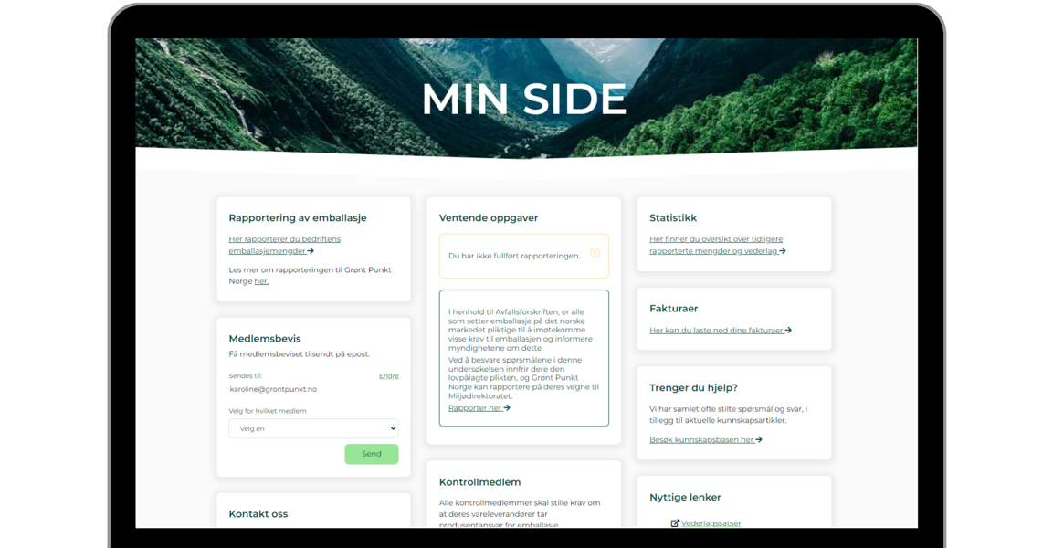 Skjermbilde Min Side