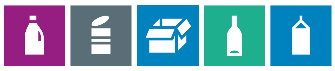 Examples of Nordic color-coded packaging waste pictograms
