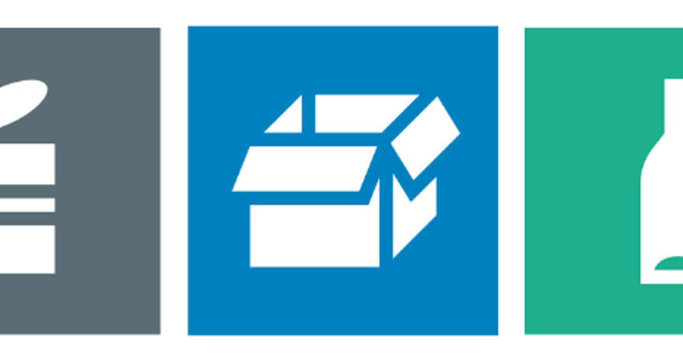 Examples of Nordic color-coded packaging waste pictograms