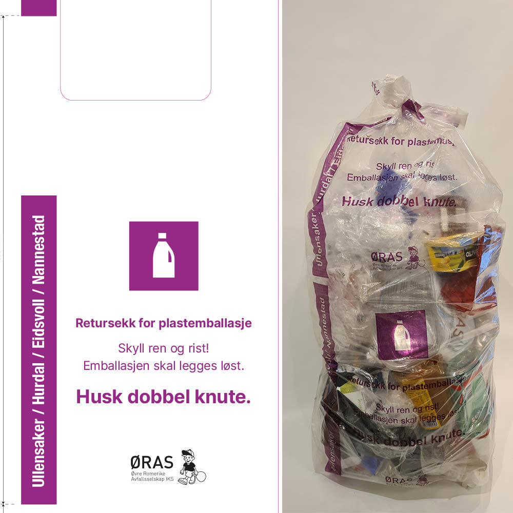 Bilde av gjennomsiktig innsamlingssekk