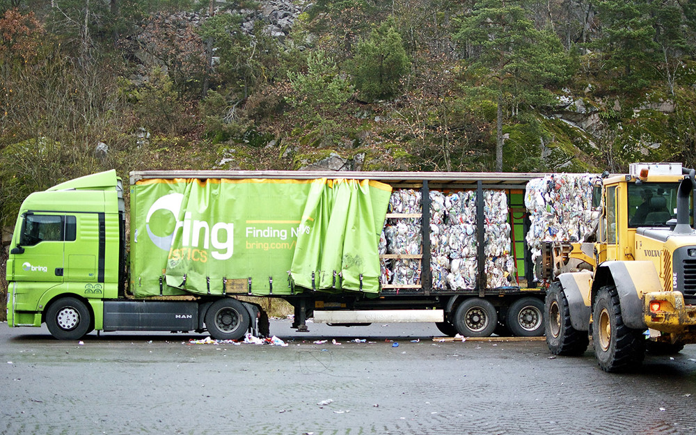 Bilde av transport av plastemballasje